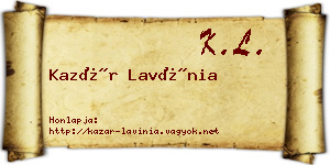 Kazár Lavínia névjegykártya