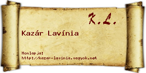 Kazár Lavínia névjegykártya